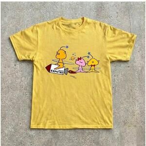 Yellow Expo 93 T-Shirt With Cartoon Characters